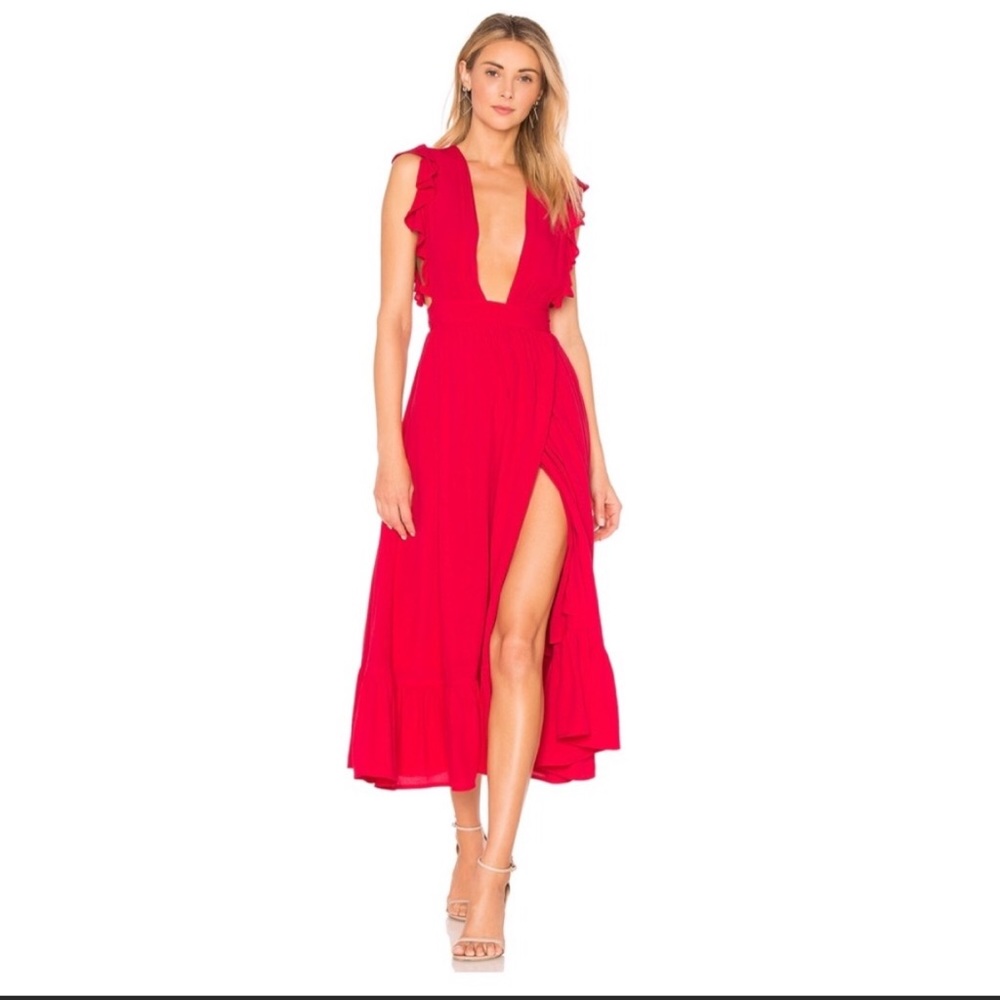 Majorelle Red Midi Dress